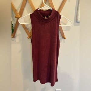Gimmicks by BKE Burgundy Ribbed Top